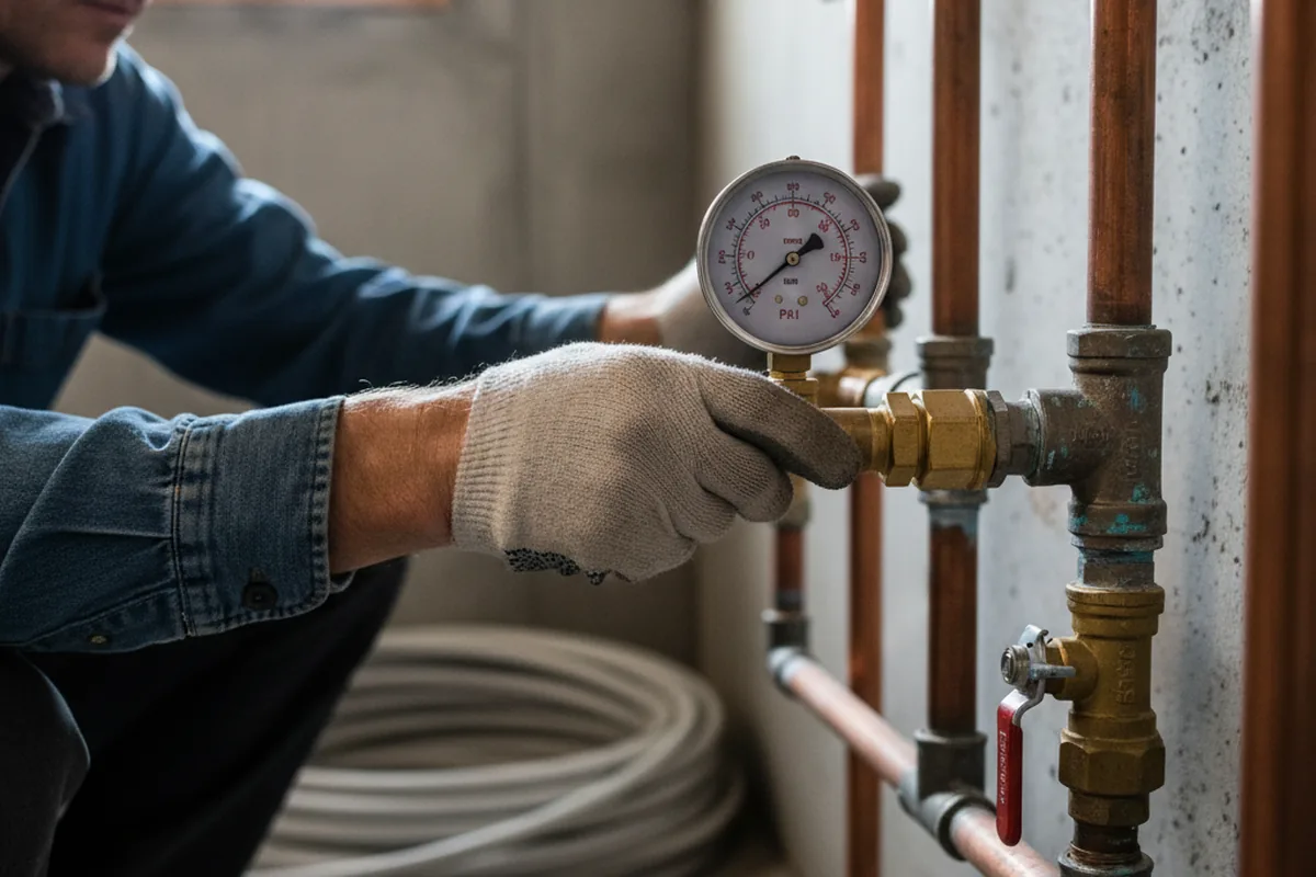 Pressure testing a repaired line during Water Line Repair in Cataumet
