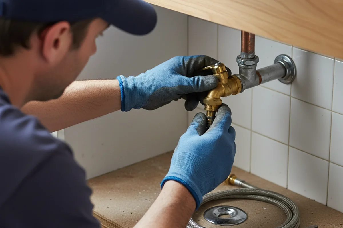 Shutoff valve and fitting work during Burst Pipe Repair in Cataumet